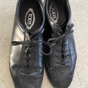 Tod's black mens leather shoes size 11